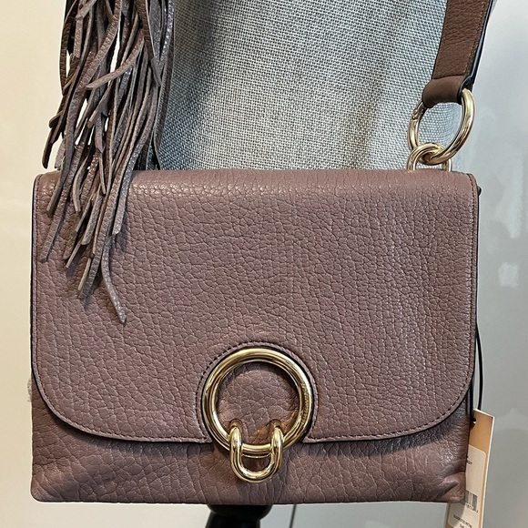 NWT REBECCA MINKOFF Mink Brown Isabel Crossbody Bag with Fringe Strap - Picture 6 of 16